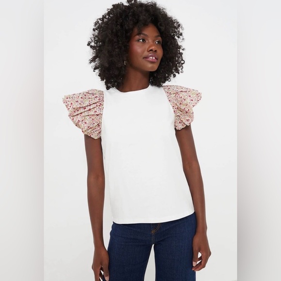 Tuckernuck HYACINTH HOUSE Floral Sleeve and White Shelby Tee NEW size 2X - Picture 3 of 12